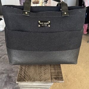 Kate Spade Quinn Black Frosted Felt and Sparkle Bag